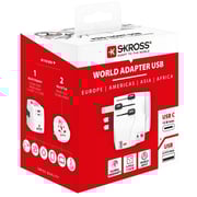 Skross 1302472 World Travel Adapter with Dual USB Port