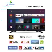 جراتوس 50 بوصة الترا اتش دي 4 كيه ال اي دي تلفزيون ذكي GASLED50ACDHD