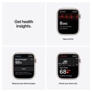 Apple Watch Nike Series 7 GPS + Cellular, 45mm Starlight Aluminium Case with Pure Platinum/Black Nike Sport Band - Middle East Version