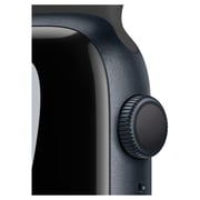 Apple Watch Nike Series 7 GPS، 45mm Midnight Aluminium Case with Anthracite / Black Nike Sport Band - عادي