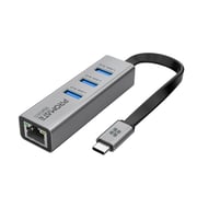 Promate Usb-c Hub With Ethernet Adapter, Multiport Usb-c To 1000mbps Rj45 Network Adapter With Ultra-fast 3 Usb Ports, 5 Gbps Data Transfer Speed For Macbook Pro/air, Imac, Ipad Pro, Surface, Xps, Gigahub-c