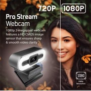 Promate Full Hd Web Camera, Premium Widescreen Video Calling 1080p Usb Webcam With Tripod, Noise Reduction Mic, Touch Control Led Light Modes And 90 Degree Wide-angle For Pc/ Laptop/zoom/skype, Procam-3