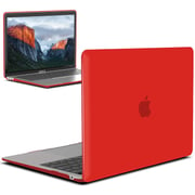 Rdn Macbook Air 13 Inch Case With Matching Keyboard M1 A2337 A2179 A1932 2020 2019 2018 Release, Slim Plastic Matte Hard Cover Compatible Mac Air 13.3 Inch With Retina Display Touch Id Red