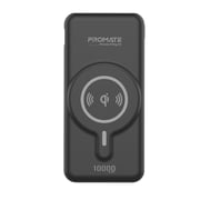 Promate Magnetic Wireless Power Bank For Iphone 12, 10000mah Magnetic 10w Qi Wireless Mag-safe Battery Pack With 20w Usb-c Power Delivery 2-way Charging Port And Qc 3.0 Fast Charging Port For Iphone 12, Samsung, Ipad Pro, Powermag-10 Black