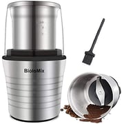 Biolomix 2-in-1 Wet And Dry Double Cups 300w Electric Spices And Coffee Bean Grinder Stainless Steel Body And Miller Blades