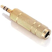 Gold 6.5mm To 3.5mm F/m Microphone Headphone Audio Jack Adapter Convertor Plug
