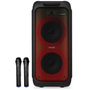 evvoli Portable Party Speaker Bluetooth With Two Wireless MIC, Built In Lights and Splashproof Design 160W EVAUD-PT160B