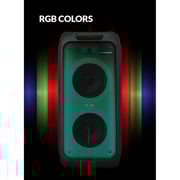 evvoli Portable Party Speaker Bluetooth With Two Wireless MIC, Built In Lights and Splashproof Design 160W EVAUD-PT160B