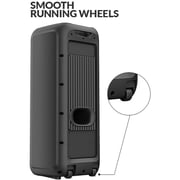 evvoli Portable Party Speaker Bluetooth With Two Wireless MIC, Built In Lights and Splashproof Design 160W EVAUD-PT160B