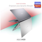 ASUS (2019) Laptop - 10th Gen / Intel Core i3-10110U / 14inch FHD / 4GB RAM / 256GB SSD / Shared Intel HD Graphics / Windows 10 Home / English & Arabic Keyboard / Silver / Middle East Version - [X409FA-EK590T]
