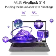 ASUS VivoBook S14 (2020) Laptop - AMD Ryzen 7-4700U / 14inch FHD / 8GB RAM / 512GB SSD / Shared AMD Radeon Graphics / Windows 10 Home / English & Arabic Keyboard / Indie Black / Middle East Version - [M433IA-EB488T]