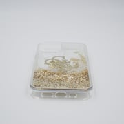 Guess Liquid Glitter Case 4g Electroplated Logo For Iphone 13 Gold