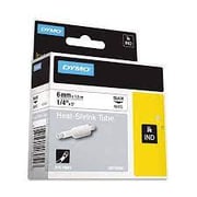 DYMO HEAT SHRINK TUBE-IND 6mmX1.5m BLACK ON WHITE