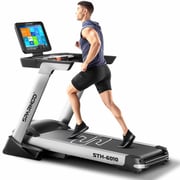Sparnod Fitness STH-6010 Treadmill for Home Use - 40cm WiFi Touch Screen / Entertainment Apps / 6HP Motor / 150kg Capacity / 1-18.8 km/h / Auto-Incline / Foldable- Free Installation