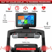 Sparnod Fitness STH-6010 Treadmill for Home Use - 40cm WiFi Touch Screen / Entertainment Apps / 6HP Motor / 150kg Capacity / 1-18.8 km/h / Auto-Incline / Foldable- Free Installation
