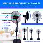 Stargold 16 Pedestal Fan Oscillating 60w Electric Stand Fan Sg-4041 Black