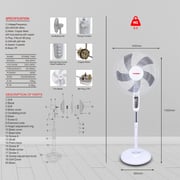 Stargold 16 Pedestal Fan Oscillating 60w Electric Stand Fan Sg-4041 White