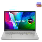 لاب توب أسوس فيفو بوك 15 OLED K513EQ-OLED107T - Core i7 2.8GHz 16 جيجابايت 1TB 2 جيجابايت Win10 15.6 بوصة FHD لوحة مفاتيح إنجليزي / عربي باللون الفضي