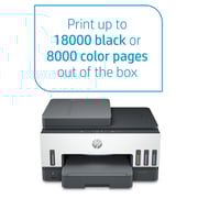 HP Smart Tank 790 Wireless All-in-One Printer- Print, Scan, Copy, Fax, Auto Duplex Printing, Document Feeder, Print up to 18000 Black or 8000 Color Pages, White/Grey- [4WF66A]