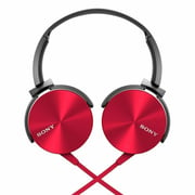 سوني MDRXB450AP / R Extra Bass سماعة أذن سلكية حمراء