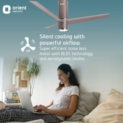 Orient Electric Aeroslim 1200mm Bldc Motor Smart Ceiling Fan With Iot, Remote & Under Light (champagne Brown)