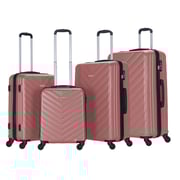 Stargold Set Of 4 Hardside Spinner Abs Trolley Luggage With Number Lock, Rose Pink - 20, 24, 28, 32 Inches