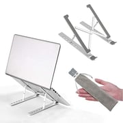 Technomounts Portable Laptop Stand, Foldable Adjustable Adjustable Notebook Stand For Desk, Laptop Holder Aluminum Ventilated Laptop Riser For 10-15.6 Inches Laptop And Tablet (silver)