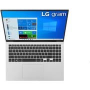 LG Gram 16 (2020) Laptop - 11th Gen / Intel Core i5-1135G7 / 16inch WQXGA / 8GB RAM / 512GB SSD / Shared Intel Iris Xe Graphics / Windows 11 Home / English & Arabic Keyboard / Silver / Middle East Version - [16Z90P-G.AR66E1]