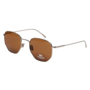 Lacoste L206s 714 Hexagonal Silver Full Frame Sunglass For Men (gradient Brown Lens)