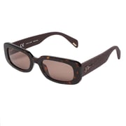 Police Spla17 0722 Rectangle Dark Havana Full Frame Sunglass For Women (gradient Brown Lens)