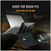 ASUS TUF Dash F15 (2021) Gaming Laptop - 11th Gen / Intel Core i7-11370H / 15.6inch FHD / 16GB RAM / 512GB SSD / 4GB NVIDIA GeForce RTX 3050 Graphics / Windows 10 Home / English & Arabic Keyboard / Eclipse Grey / Middle East Version - [FX516PC-HN004T]
