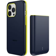 Magplus Detachable Wireless Charging Battery Case For iPhone 13 Pro Navy/Yellow