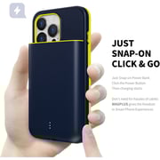 Magplus Detachable Wireless Charging Battery Case For iPhone 13 Pro Navy/Yellow