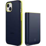 Magplus Detachable Wireless Charging Battery Case For iPhone 13 Navy/Yellow