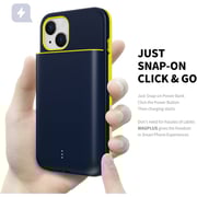 Magplus Detachable Wireless Charging Battery Case For iPhone 13 Navy/Yellow