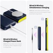 Magplus Detachable Wireless Charging Battery Case For iPhone 13 Navy/Yellow