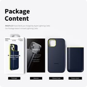 Magplus Detachable Wireless Charging Battery Case For iPhone 13 Navy/Yellow