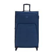 Viptour Set Of 4 Light Weight Polyester Jacqard Trolley Luggage With Number Lock, Navy- 20, 24, 28, 32 Inches