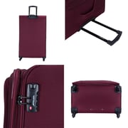 Viptour Set Of 4 Light Weight Polyester Jacqard Trolley Luggage With Number Lock, Burgundy- 20, 24, 28, 32 Inches