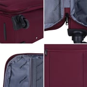 Viptour Set Of 4 Light Weight Polyester Jacqard Trolley Luggage With Number Lock, Burgundy- 20, 24, 28, 32 Inches