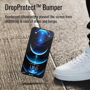 Promate Privacy Glass Screen Protector 3d Edged Silicone Bumper Matte For iPhone 12, 12 Pro, Watchdog-i12
