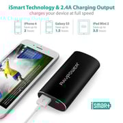 Ravpower Aluminum Power Bank 6700mah With 2.4a Charging Output & Ismart Technology Black