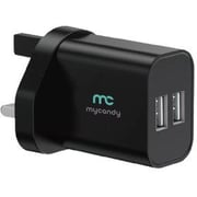 Mycandy Dual Port Wall Charger Black