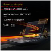 ASUS VivoBook Pro 14X OLED (2021) Laptop - AMD Ryzen 9-5900HX / 14inch 2.8K OLED / 16GB RAM / 1TB SSD / 4GB NVIDIA GeForce RTX 3050 Ti Graphics / Windows 10 Home / English & Arabic Keyboard / Black / Middle East Version - [M7400QE-OLEDBR9T]