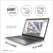 HP Zbook Power 15 G8 Laptop - 11th Gen Core i7 8GB RAM 256GB SSD 4GB Graphics Win10Pro FHD 15.6inch Silver Eng-Ar Keyboard (313S1EA)