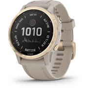 Garmin Fenix 6S Pro Solar Edition Light Gold with Light Sand Band 42mm Smartwatch