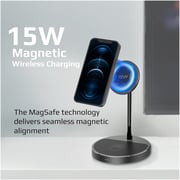 Promate Magnetic Wireless Charger For iPhone, iPad, Airpods Pro, Aurabase-pd20 Uk Black