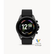Fossil Men's Gen 6 44mm Black Silicone Strap Smart Watch