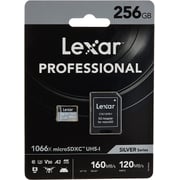 Lexar High-Performance 1066X Micro SDXC Memory Card 256GB Silver LMS1066256G-BNANG