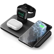 Seneo 3 In 1 Wireless Charger Pad Detachable And Magnetic Wireless Charging Stand Black